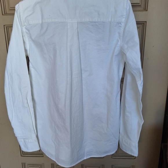 Amazon Essential Shirt SzM Buttonup White Cotton Collar/Cuffs Pleat Back NWT - Picture 9 of 11